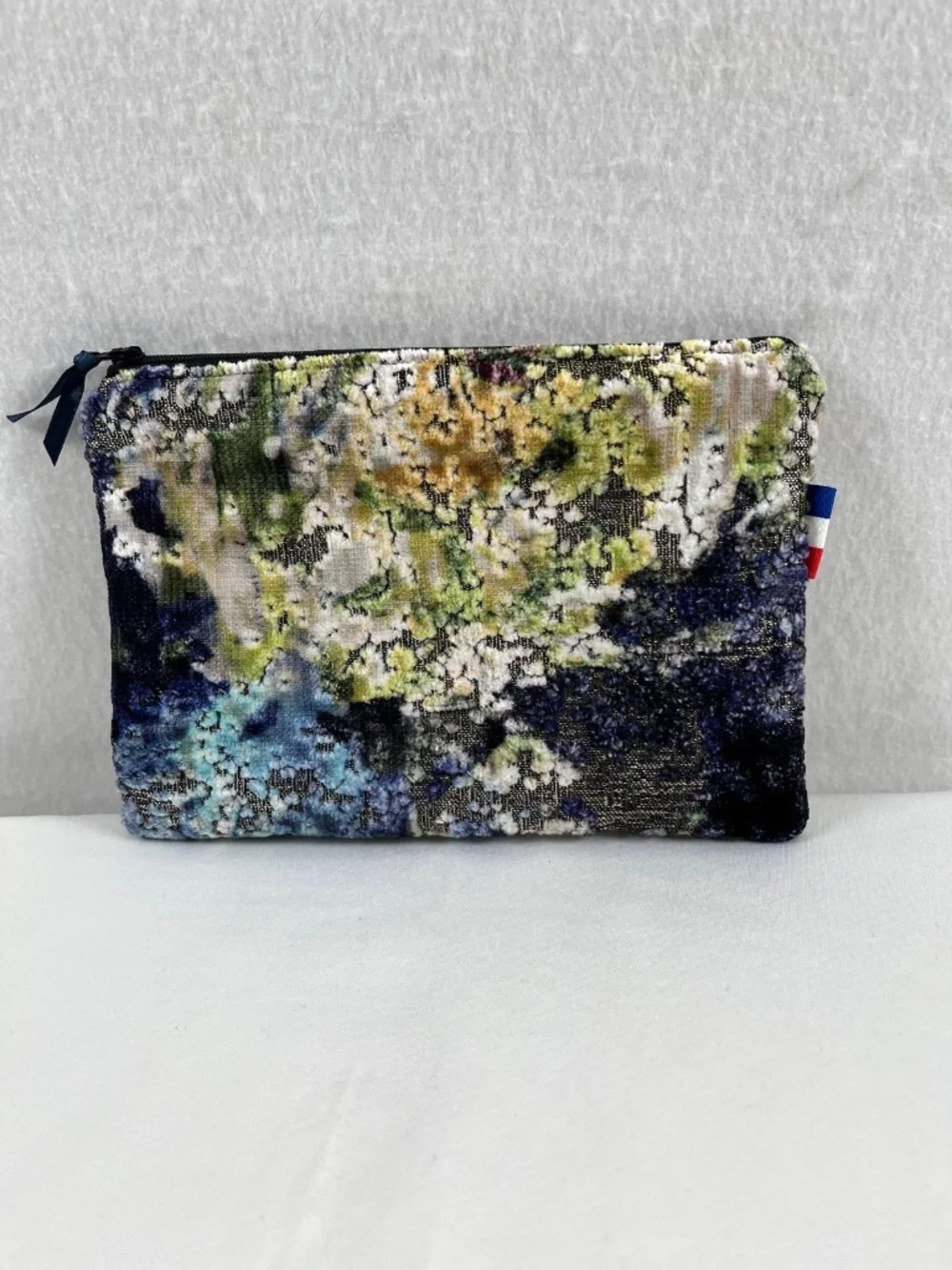 Ma Petite Pochette Handmade Upcycled Velvet Travel Pouch Abstract Make-up Luxury